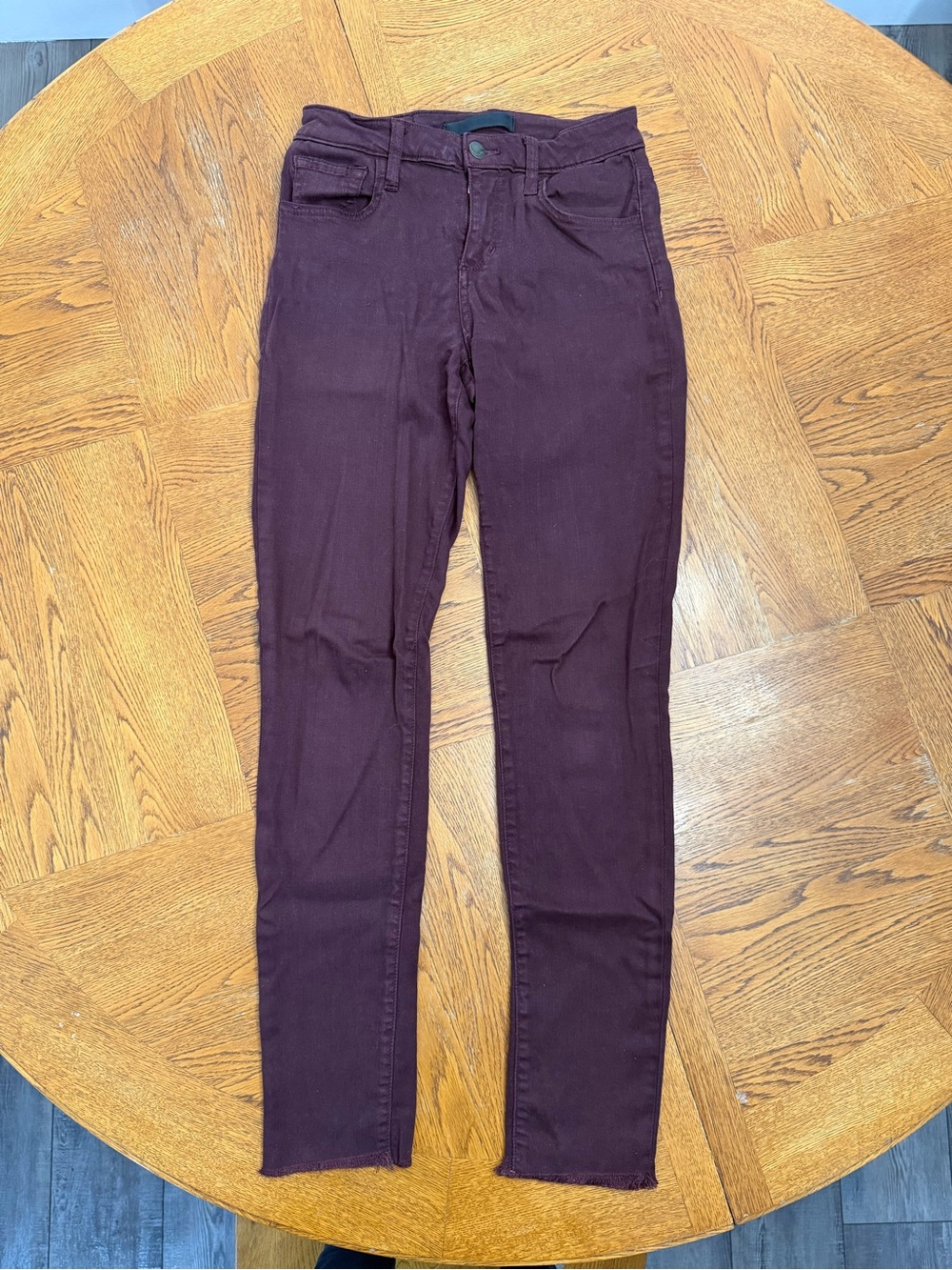 Joes Jeans The Icon Mid Rise Skinny Ankle Burgundy Plum Skinny Jeans Size 24